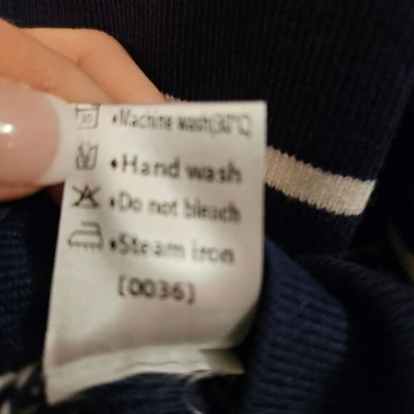 Merokeety Navy & White Striped Button Cardigan Sweater Women's Large NWT Nautic - Picture 5 of 10